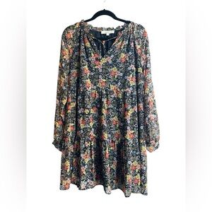 LOFT Navy Floral Dress